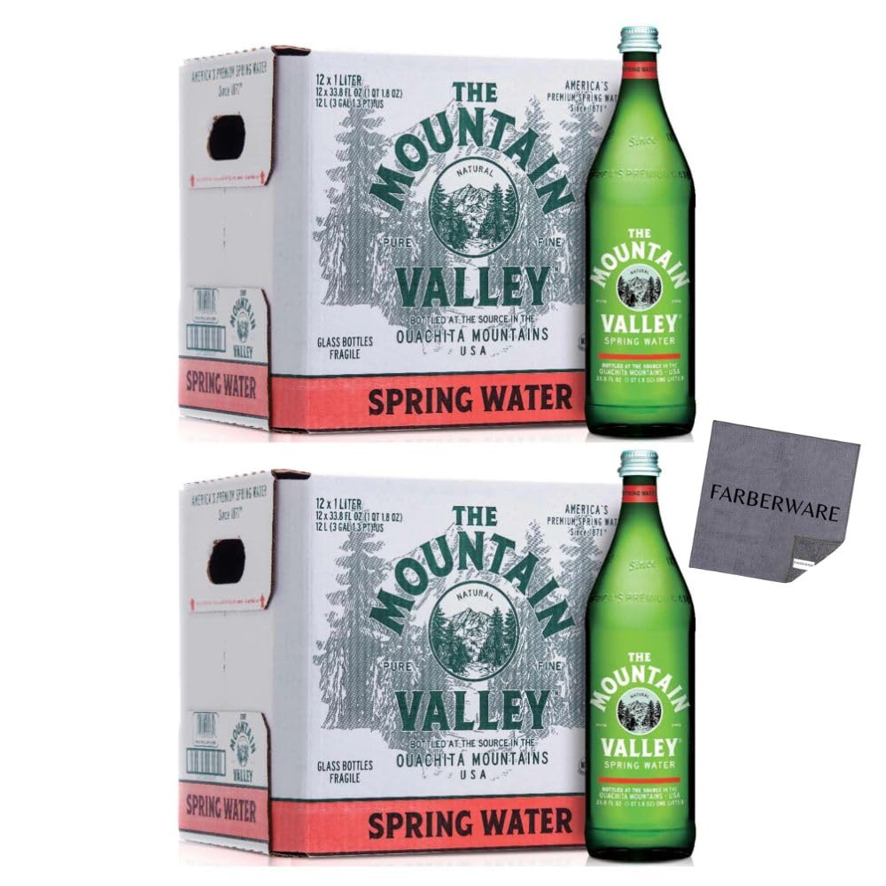 24 Bulk Pack Case Glass Bottle 33.8 Fl Oz Spring Water Q9850