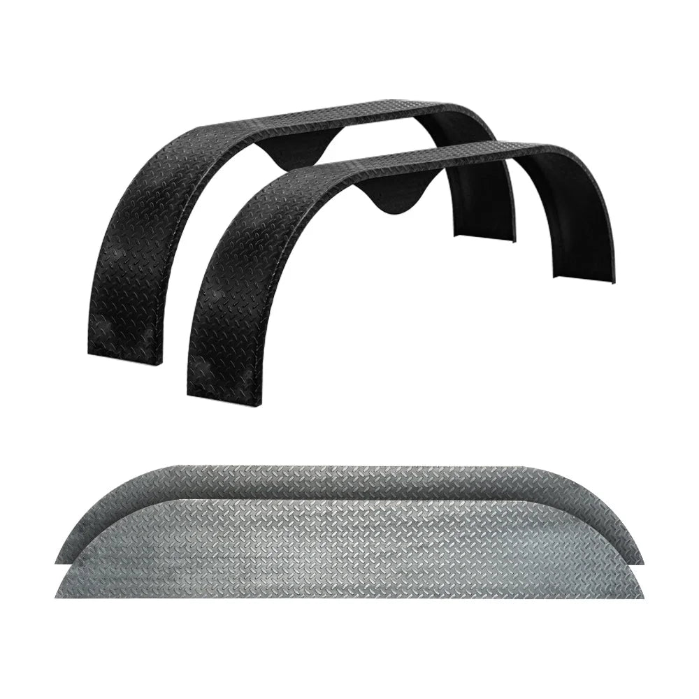 Tandem Axle 9x72 Steel Diamond Plate Trailer Fender Pair W7892