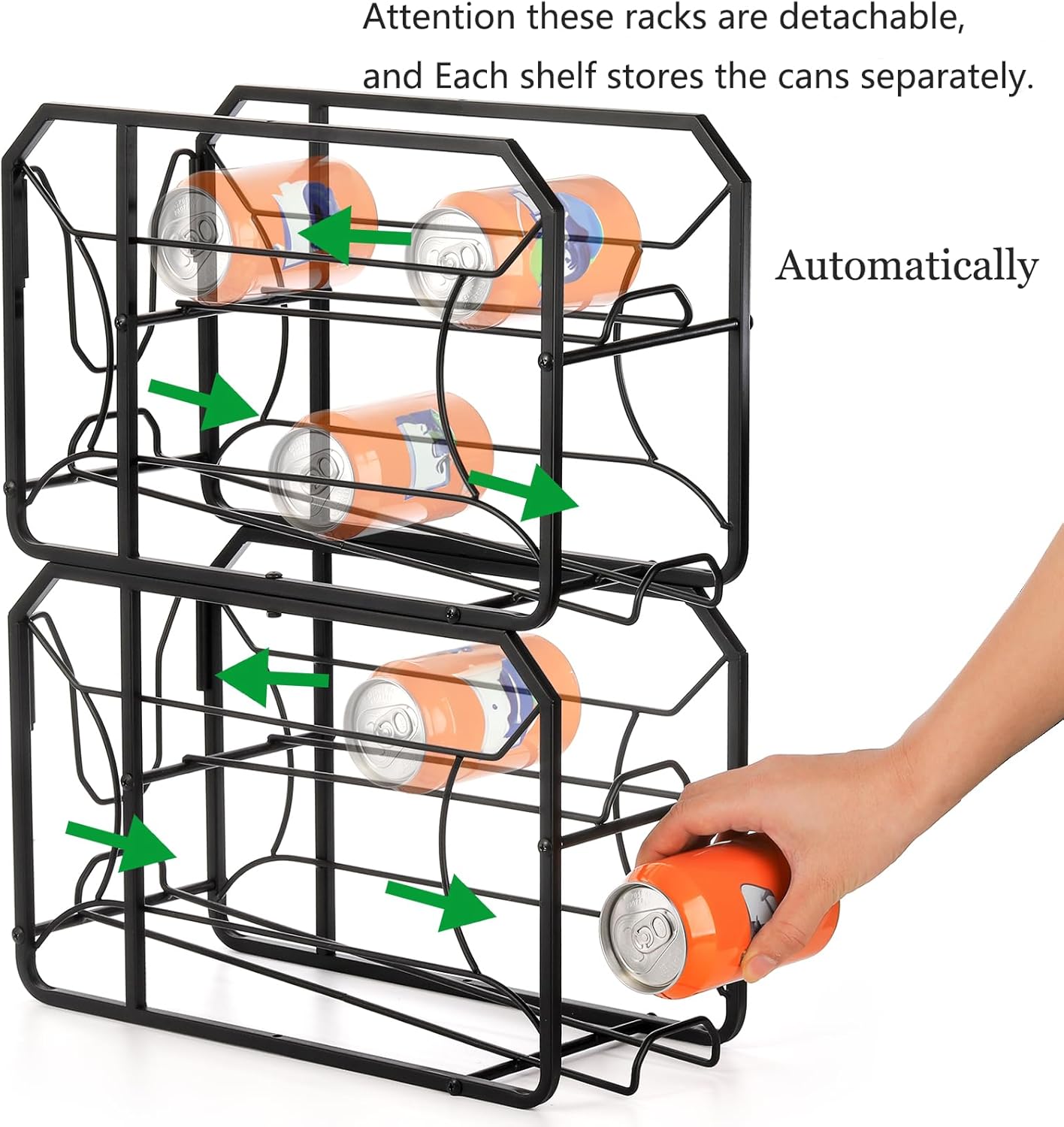 Black Stackable Can Rack Organizer O6030