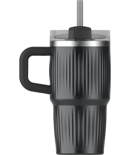 30 oz Insulated Stainless Steel Tumbler with Handle and Straw P35977