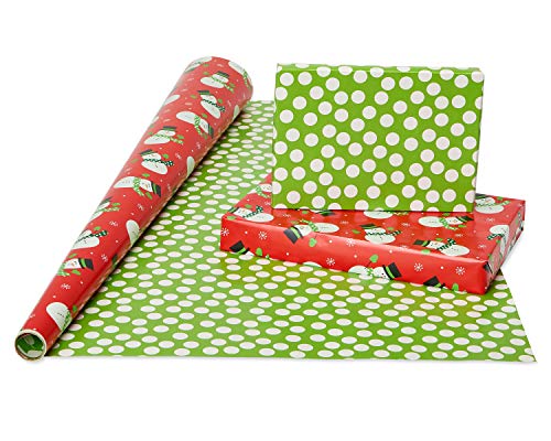 120 sq. ft. 4 Roll Christmas Wrapping Paper Set with 7 Adhesive Bows and 30 Gift Tag Stickers R283454
