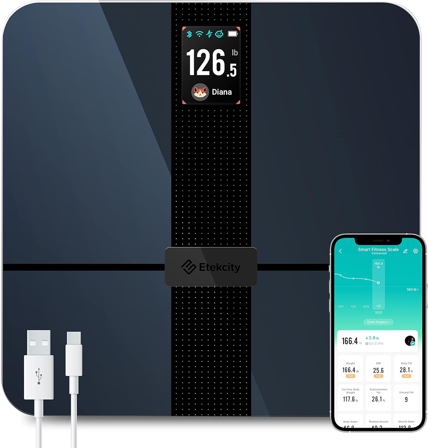 400 lb Digital Bluetooth Body Fat Scale S155897