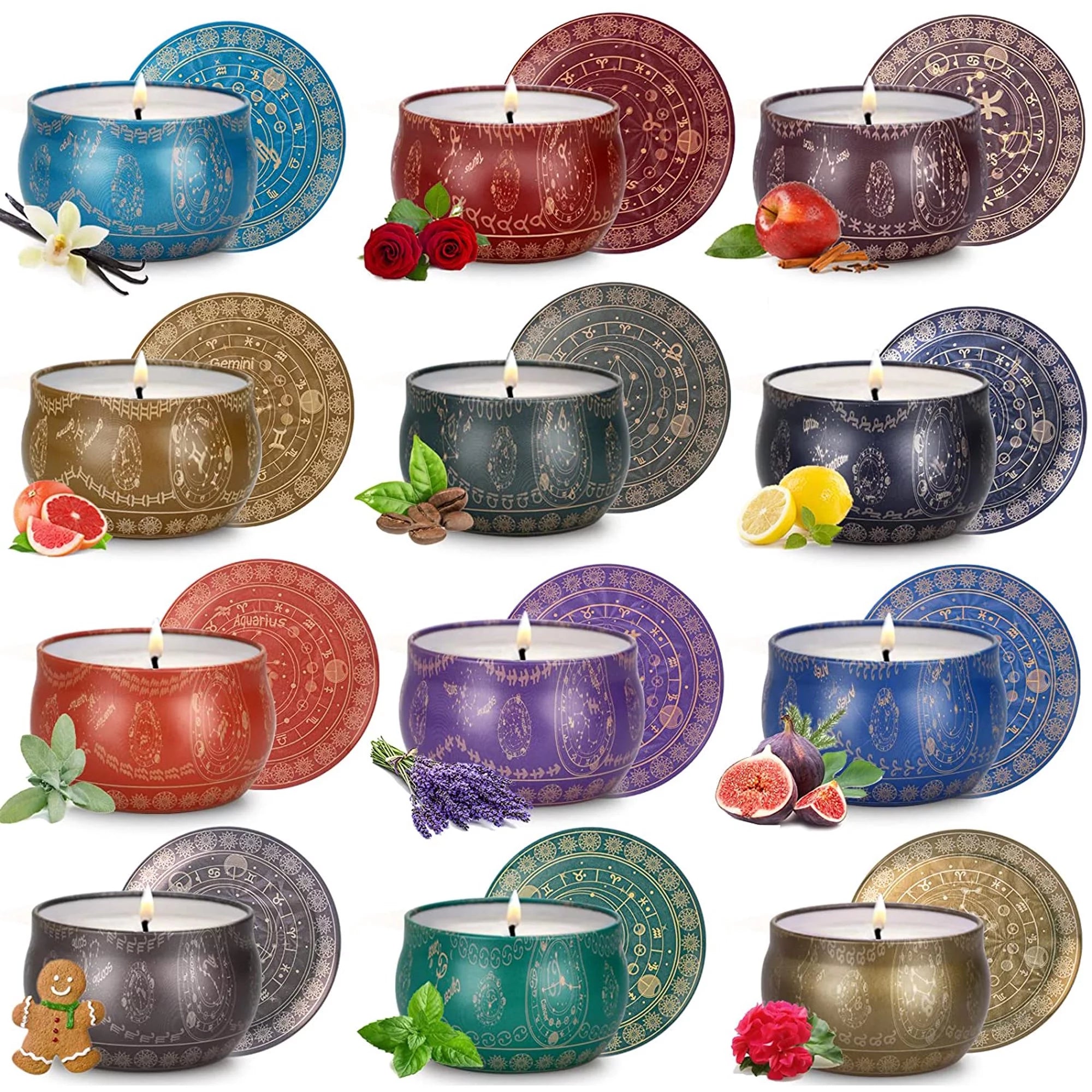 12 Pack Soy Scented Candles, 30 oz P983894