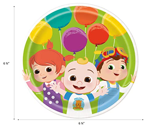 Cocomelon Birthday Party Supplies with Cake Plates and Napkins for 16 Guests J290291