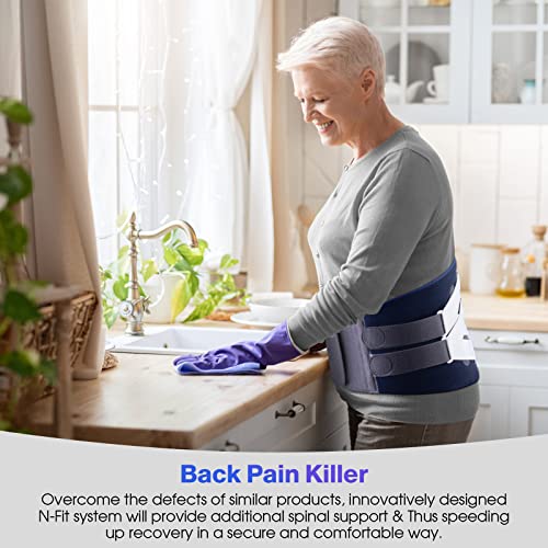 Adjustable Lumbar Support Back Brace with Spring Stabilizers H7415