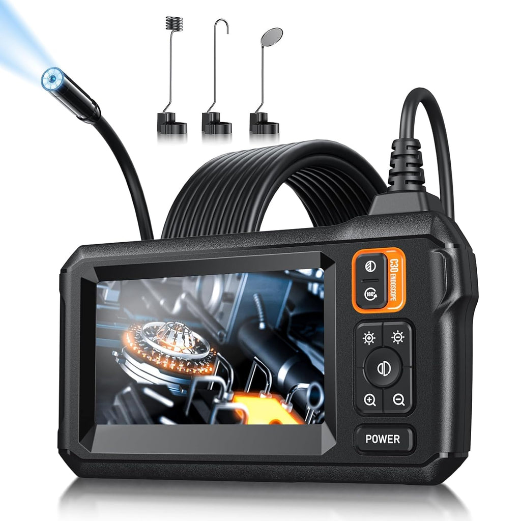 1920P HD Endoscope Camera with 8 LED Lights, 16.4FT Semi-Rigid Cord, IP67 Waterproof S957