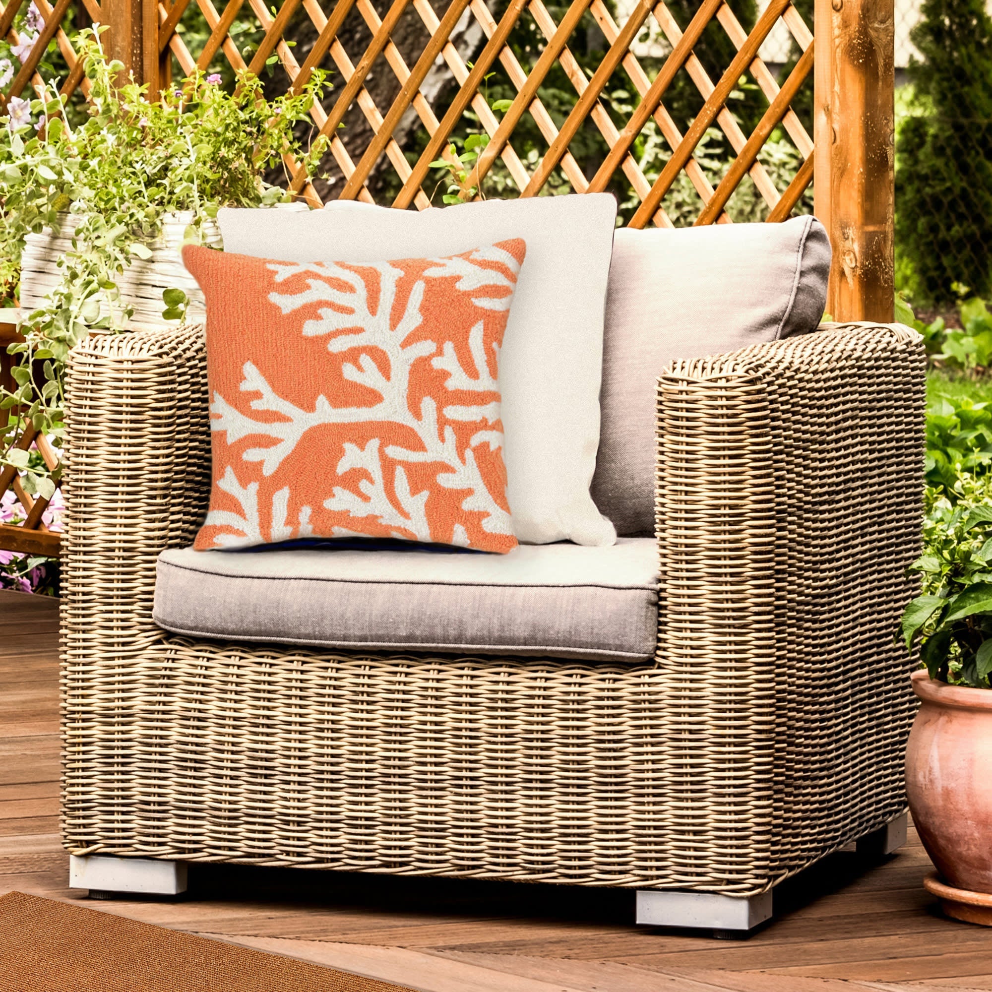 Frontporch Coral Indoor Outdoor Throw Pillow
