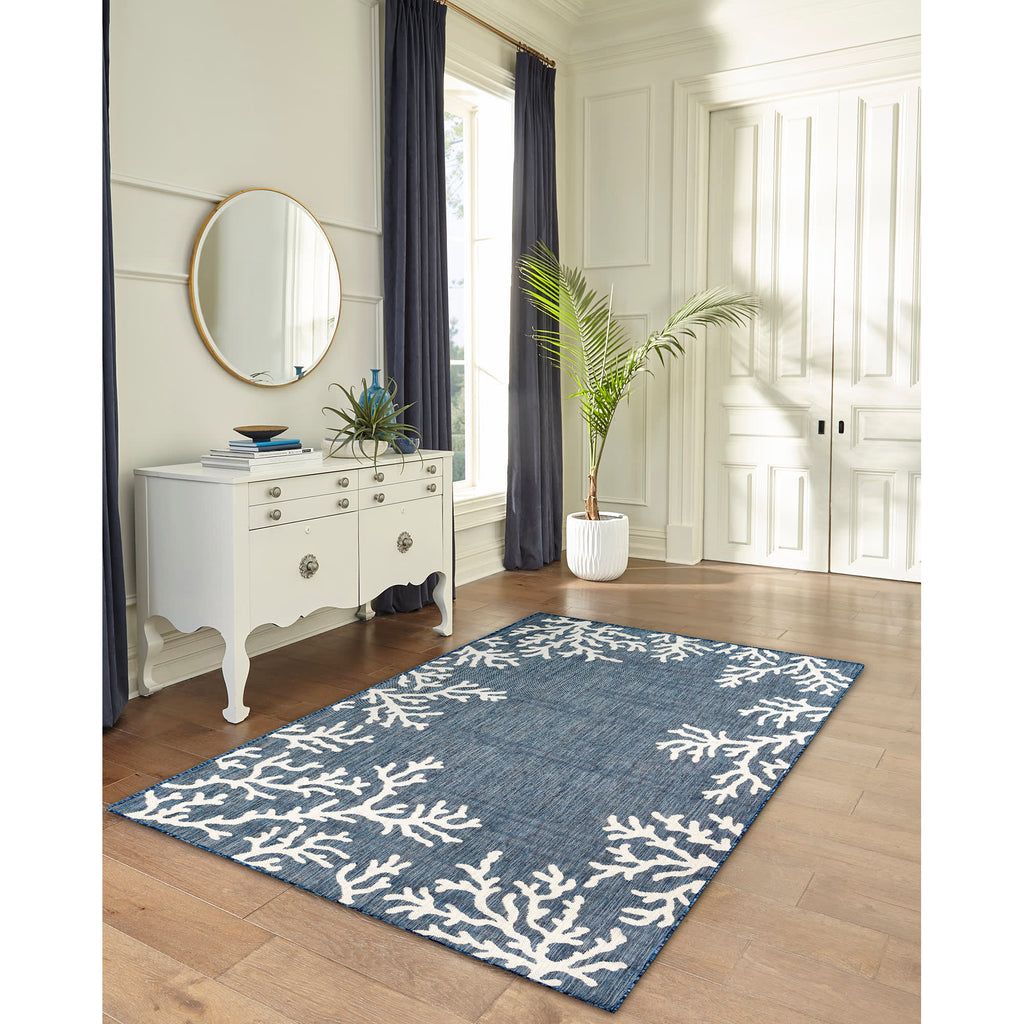 Carmel Coral Border Indoor Outdoor Area Rug
