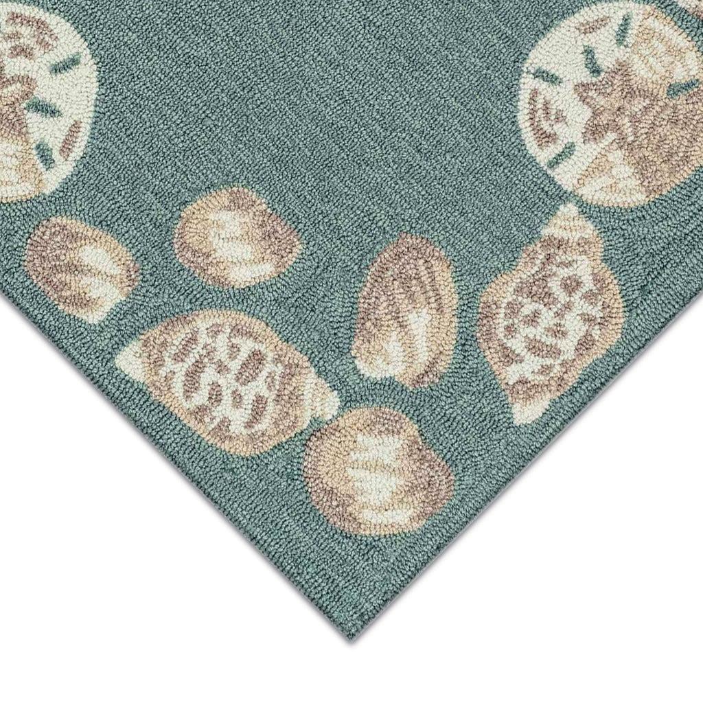 Capri Seashell Border Indoor Outdoor Area Rug