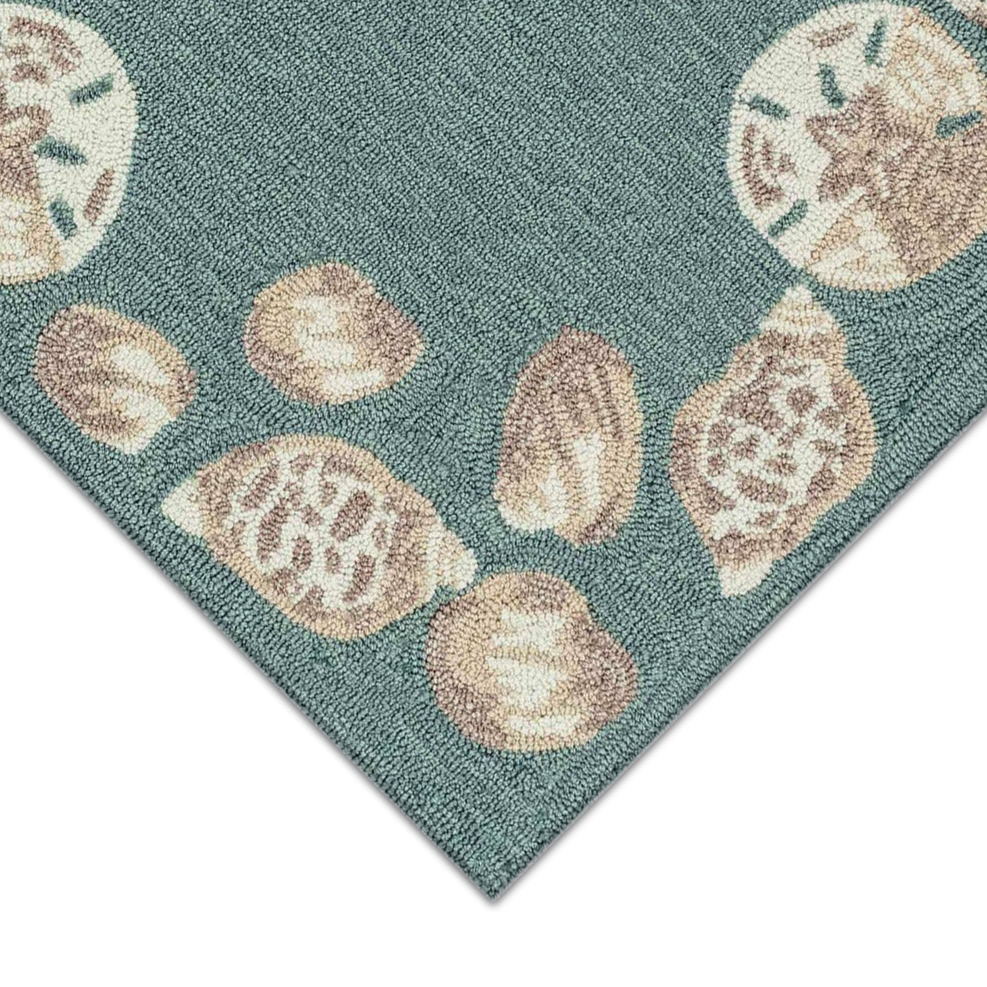 Capri Seashell Border Indoor Outdoor Area Rug