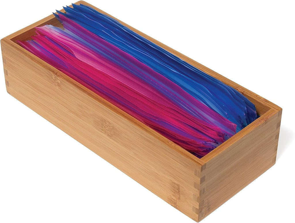 Bamboo Utensil Holder Storage Box, 5" x 12" x 3" D934651