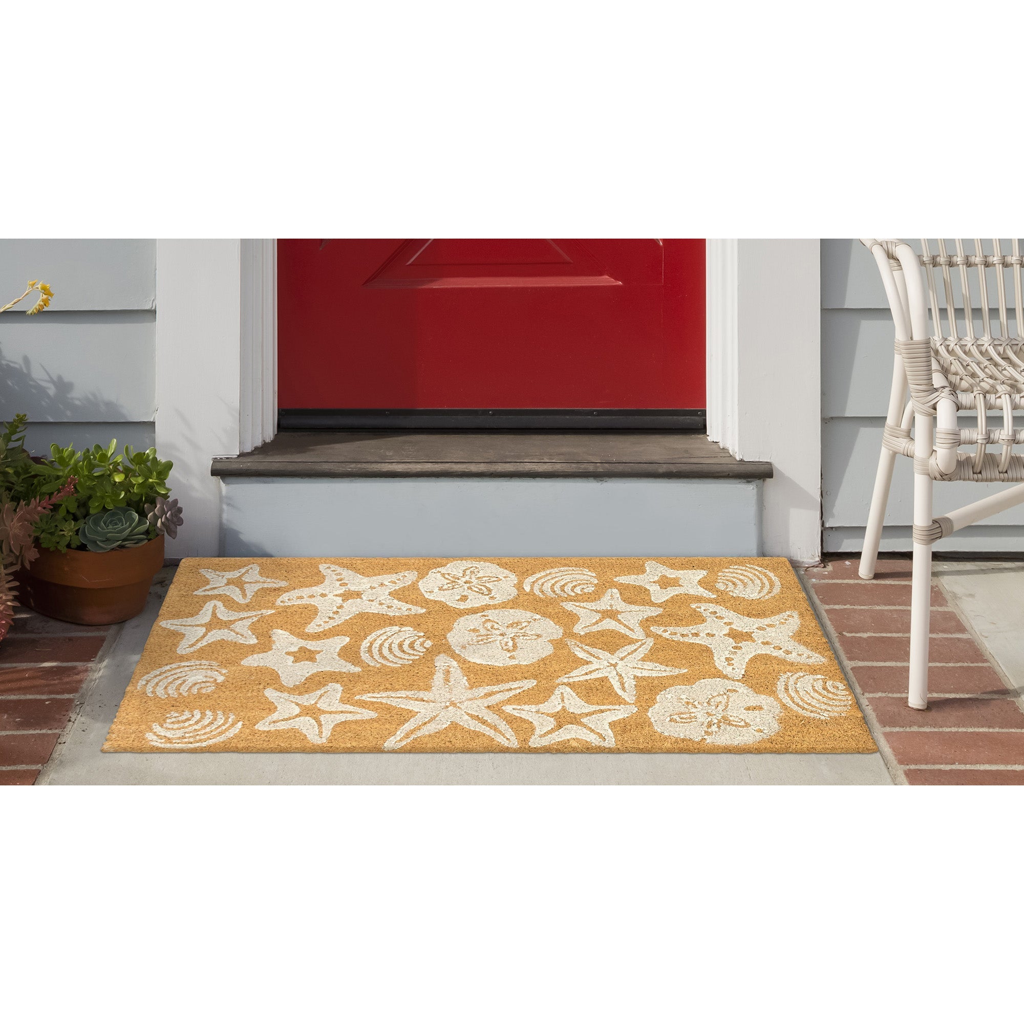 Natura Shells Coir Doormat with Non-Slip Backing