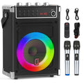 Black Karaoke Machine with 2 Wireless Microphones and Bluetooth Speaker R86690