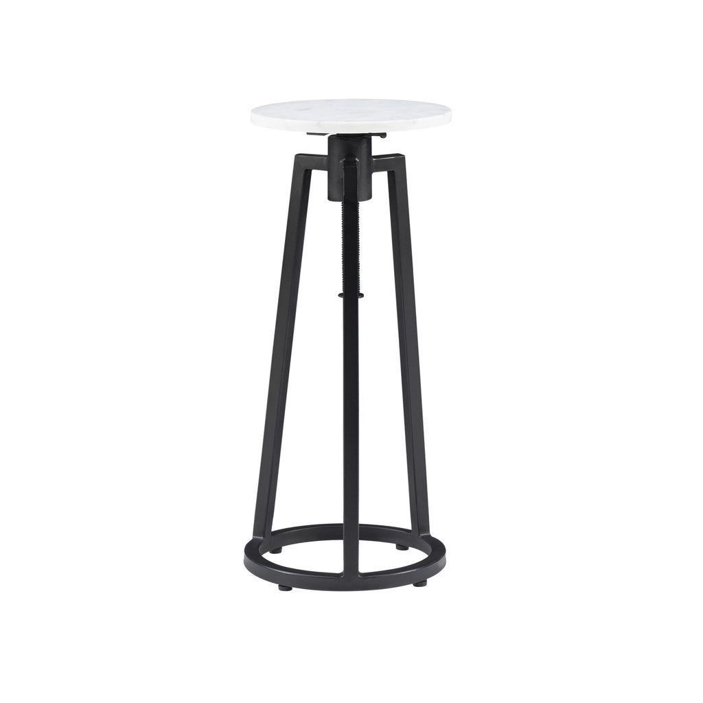 Black/White Marble Round Adjustable Height Drink Table J67196