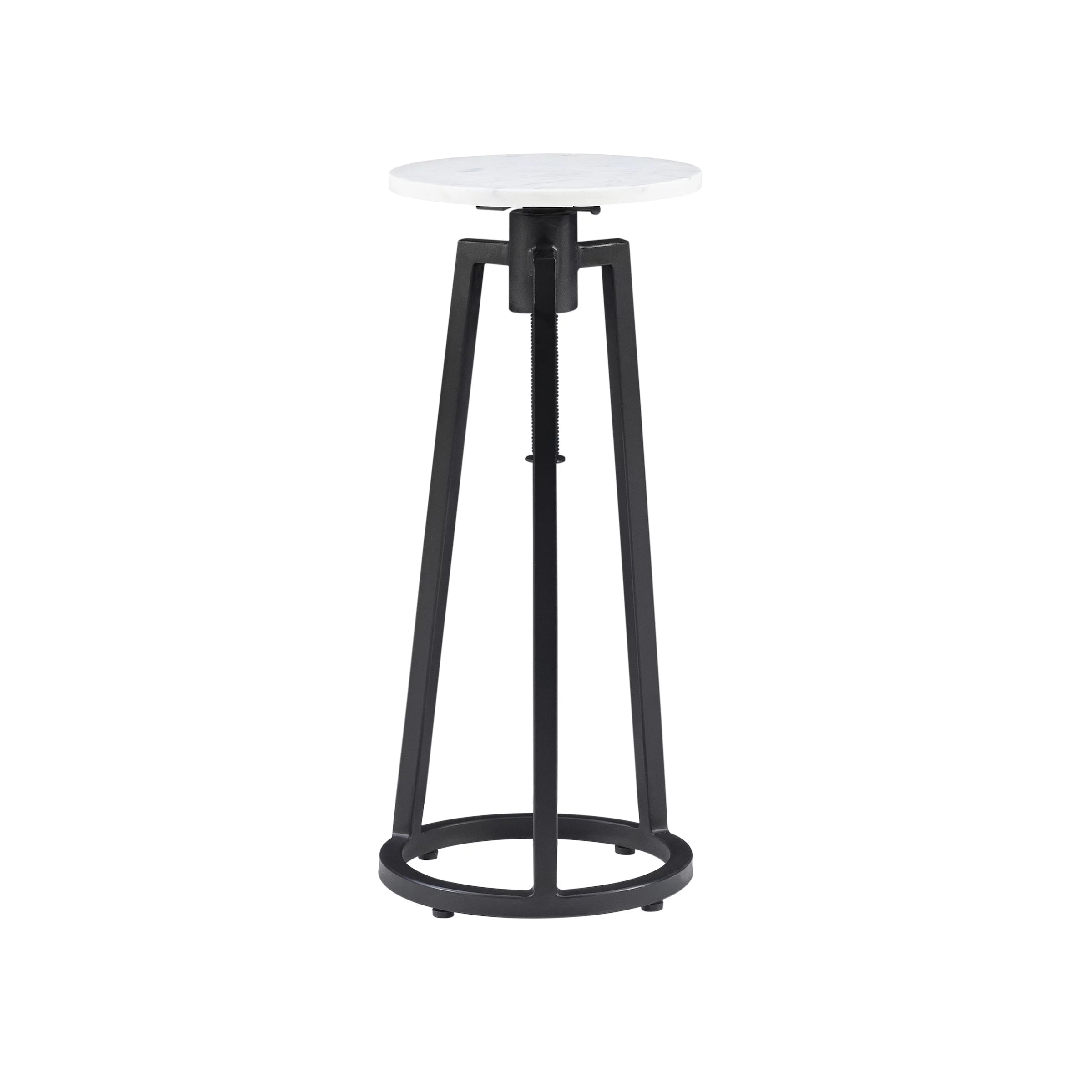 Black/White Marble Round Adjustable Height Drink Table J67196