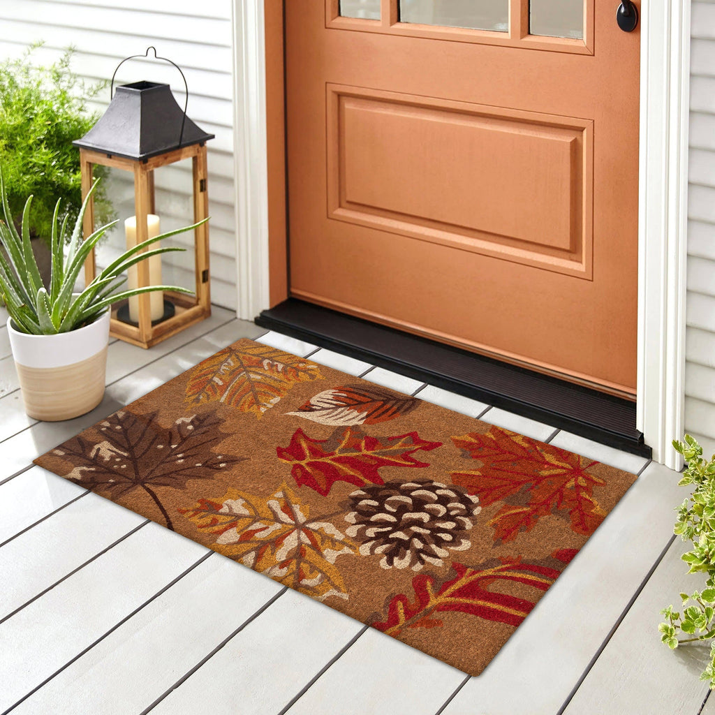 Natura Falling Leaves Coir Doormat with Non-Slip Backing