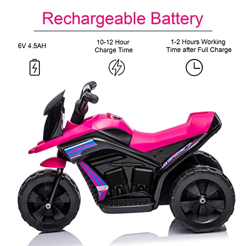 6V Kids Ride on Motorcycle, 3 Wheeled Electric Motorcycle A362