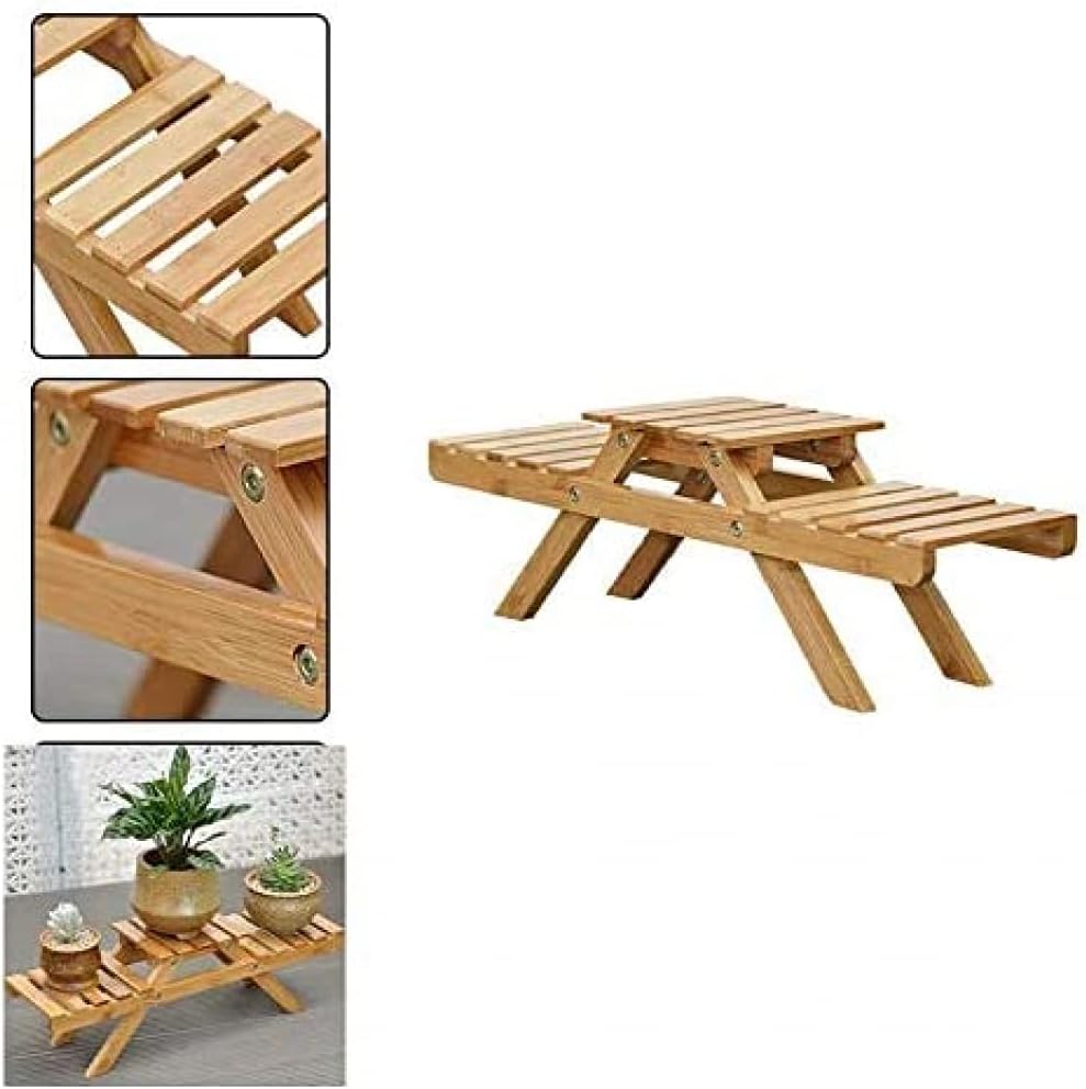 2 Tier Ladder Wood Folding Plant Stand D84652