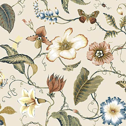 Alabaster Floral Peel and Stick Wallpaper R6728