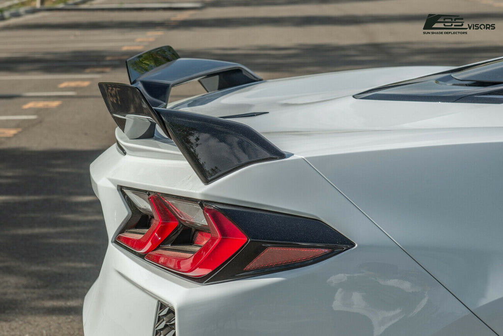 Painted Carbon Flash Metallic ABS Plastic Rear Trunk Lid Wing Spoiler Add-On Wickers Pair C6584