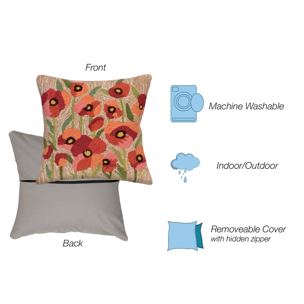 Frontporch Poppies Indoor Outdoor Throw Pillow