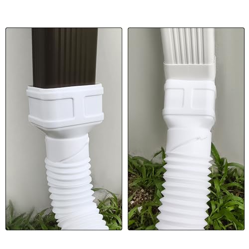 White 7ft Flexible Downspout Extender A537