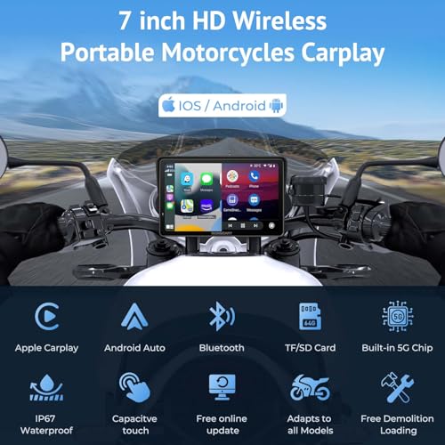 7" Waterproof Smart GPS Navigation System Screen with CarPlay and Android Auto O53513