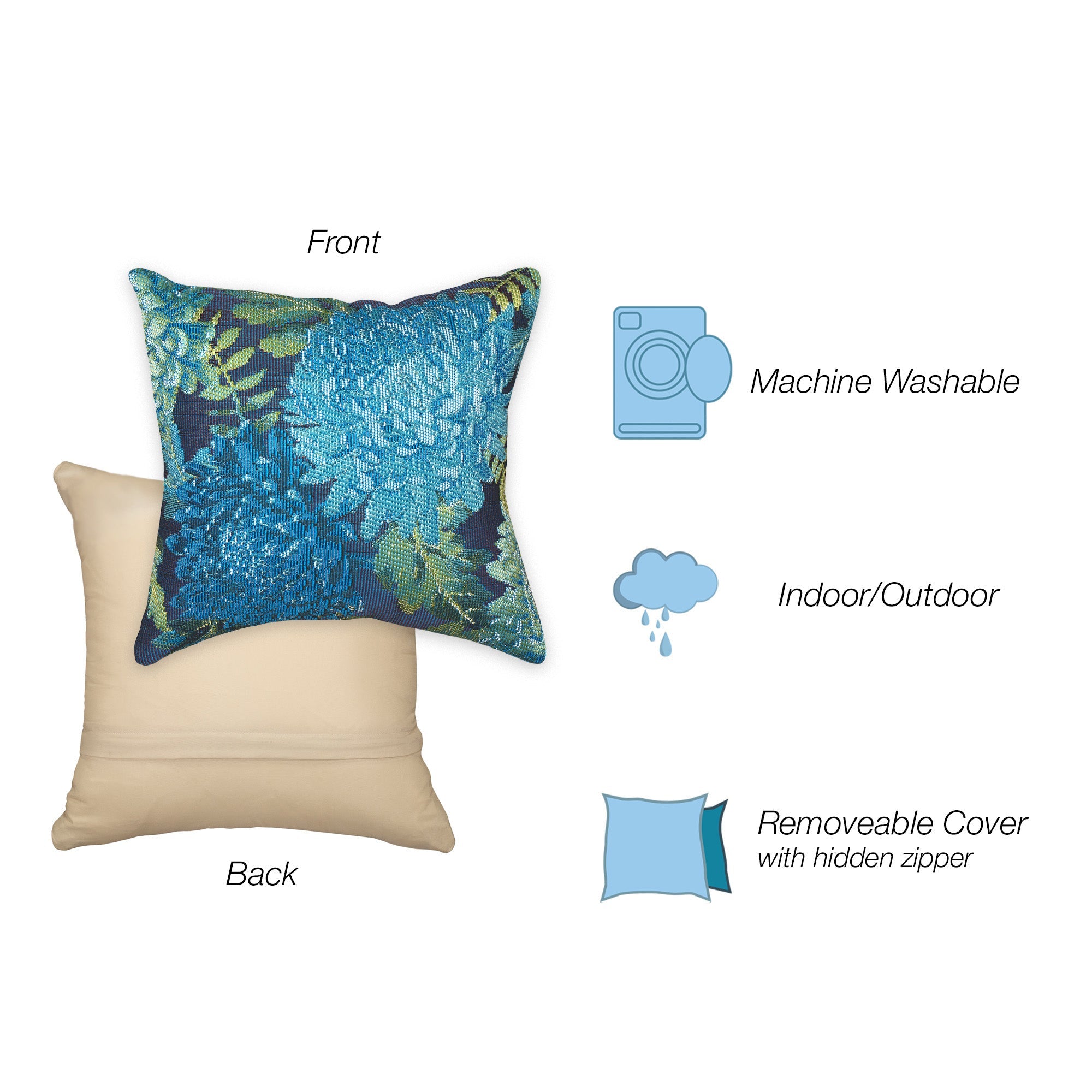 Marina Mums Indoor Outdoor Throw Pillow