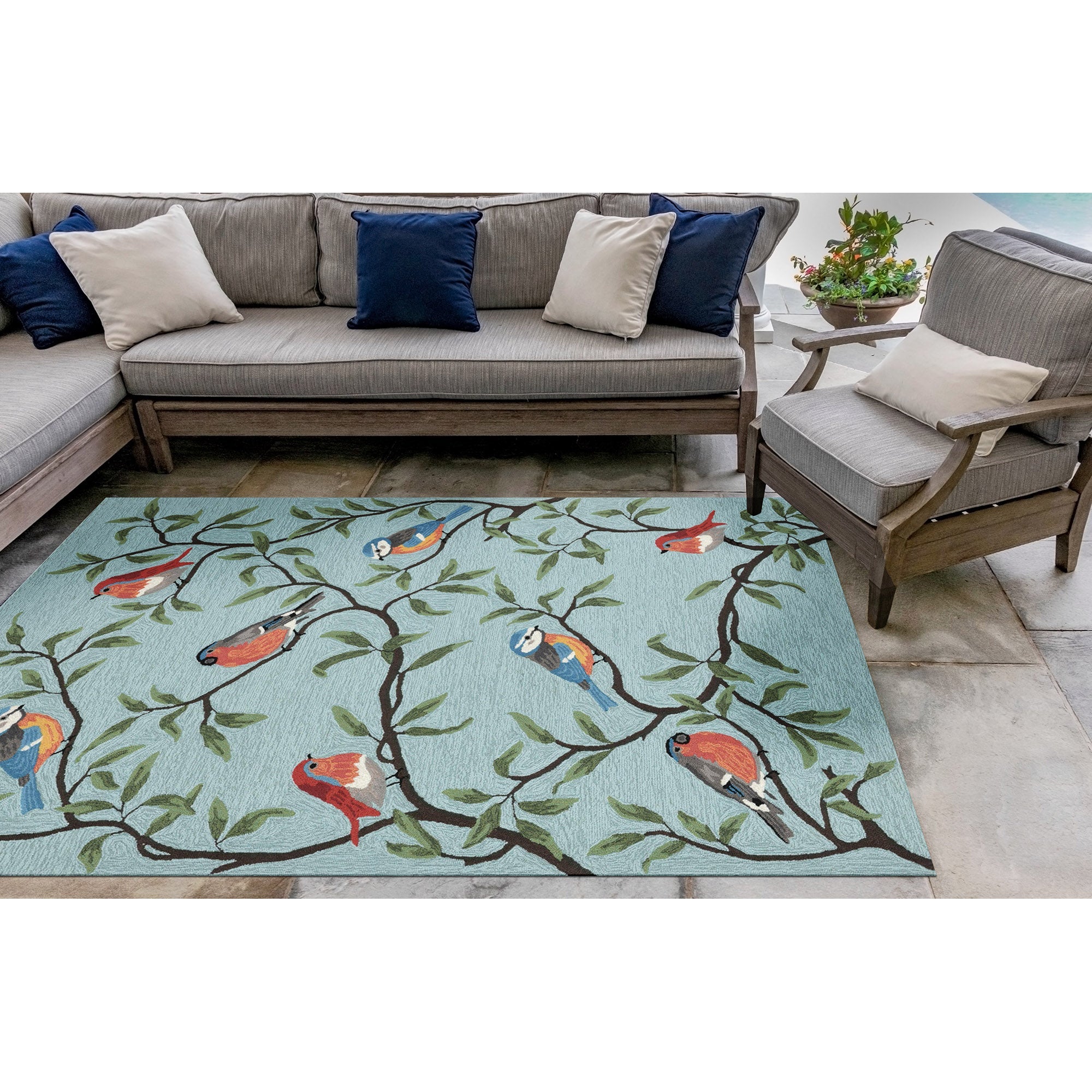 Ravella Birds On Branches Indoor/Outdoor Area Rug