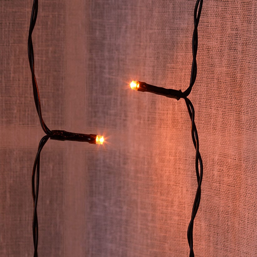 Icicle LED Curtain Lights Orange - 10 Ft
