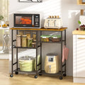 Microwave Cart with Wheels and Adjustable Shelf E687092