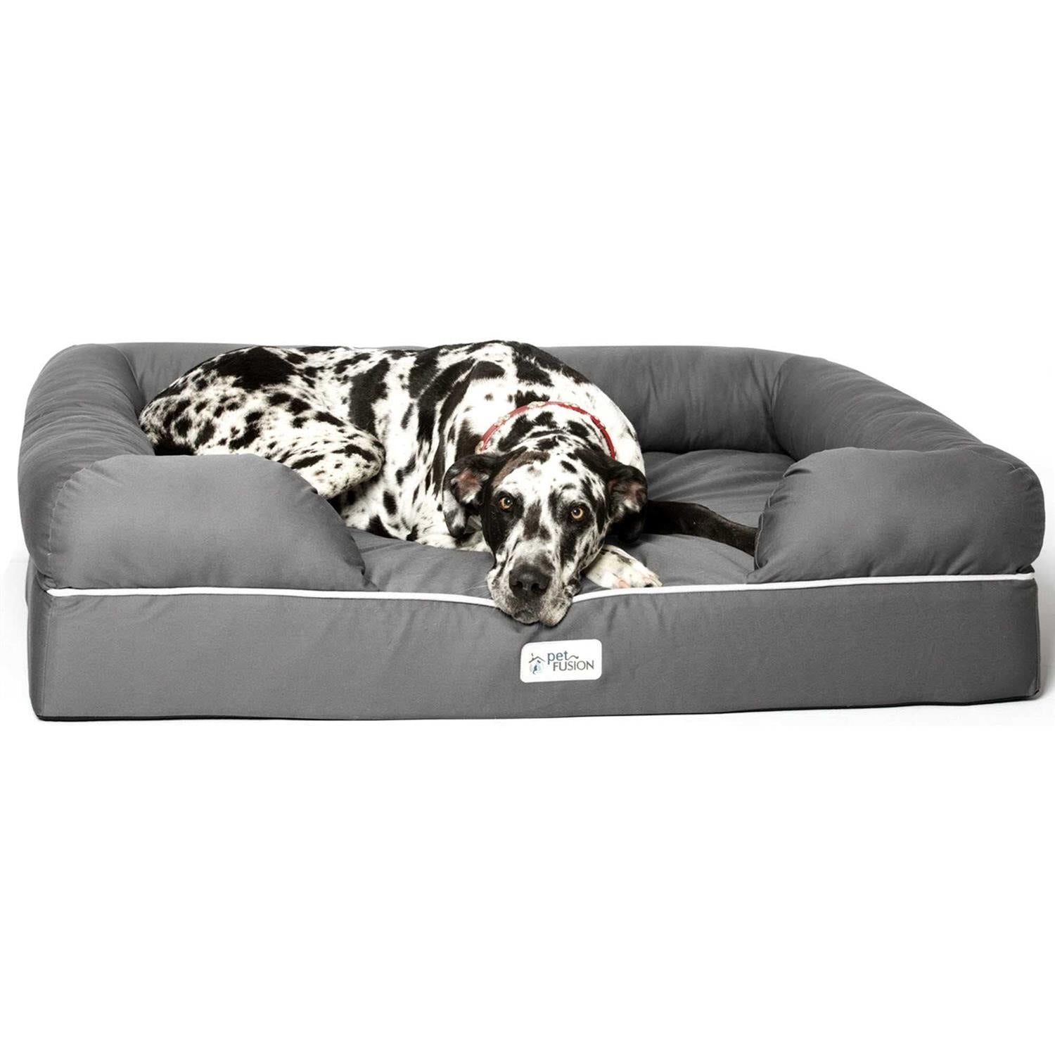 Jumbo Brown Memory Foam Bolster Cat & Dog Bed with Removable Cover R69349