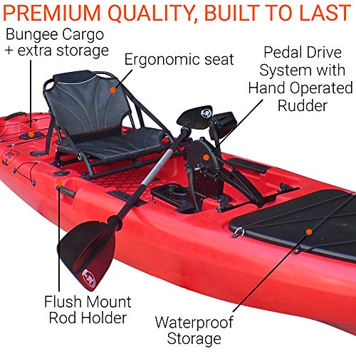 13' Pedal Drive Fishing Kayak with Rudder System and Paddle I5449