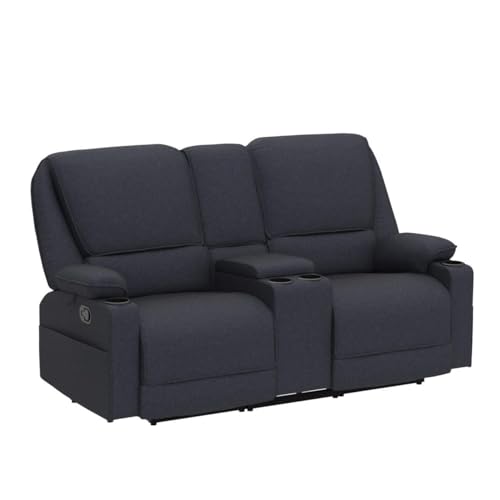 Light Grey 2 Seater Manual Reclining Loveseat Sofa S60195