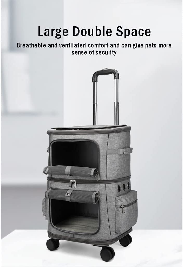Double-Layer Pet Carrier for 2 Cats P291522