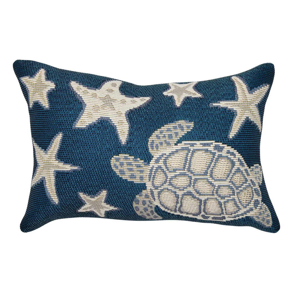 Marina Turtle And Stars Indoor Outdoor Throw Pillow