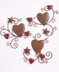 Hearts and Stars Rustic Wall Art - 3 Piece Set