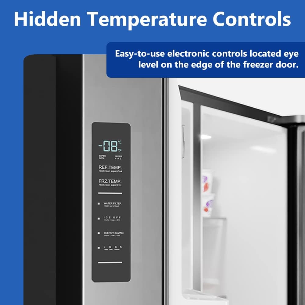 26.3 Cu. Ft Stainless Steel French Door Refrigerator with Auto Ice Maker and Water Dispenser H563860