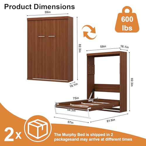 Full Brown Murphy Bed Q54502
