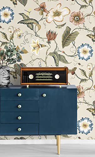 Alabaster Floral Peel and Stick Wallpaper R6728