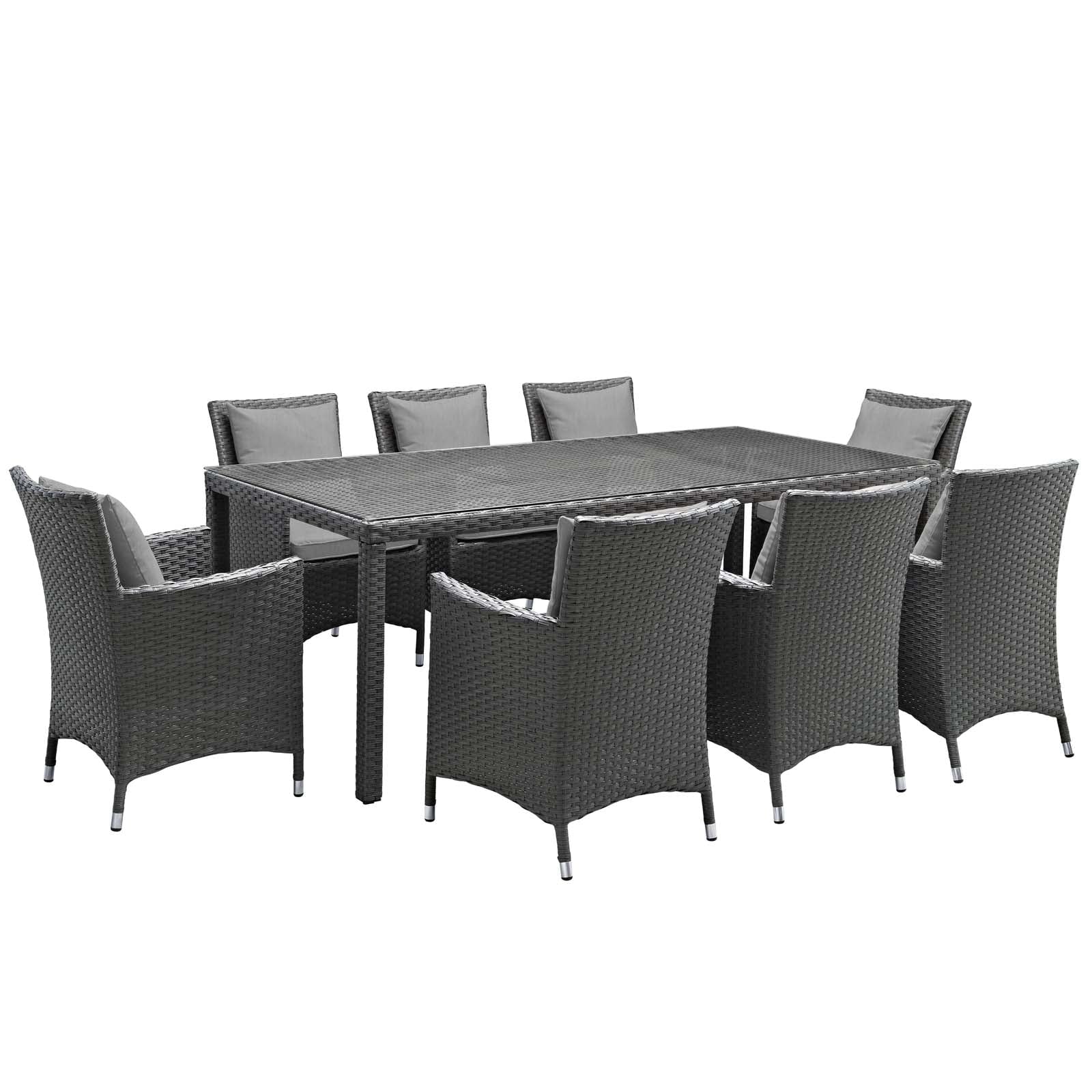 9 Piece Outdoor Patio Dining Set in Canvas Gray R30065
