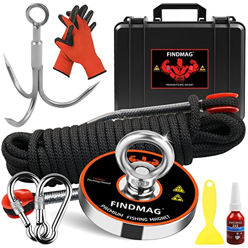 Magnet Fishing Kit 1000 LBS Pulling Force Neodymium Round Magnet 3.54inch Diameter R426