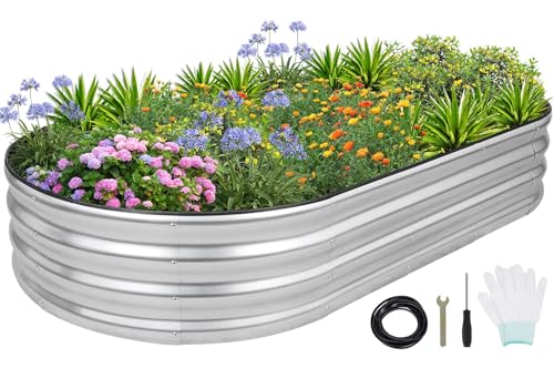 Green Galvanized Raised Garden Bed B2404