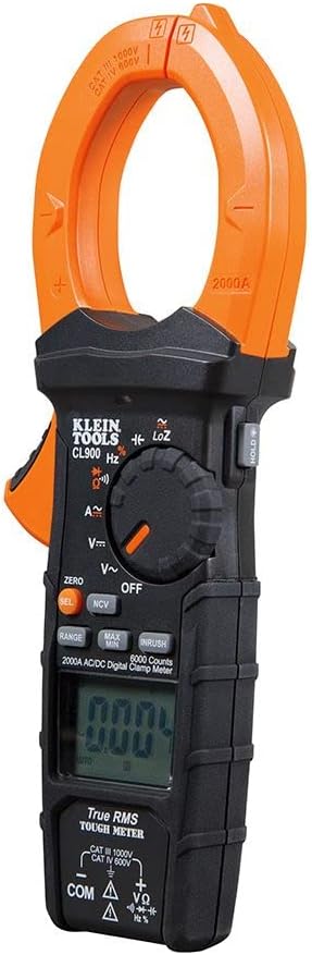 Digital Clamp Meter, Auto Ranging TRMS, AC/DC Voltage/Current, 2000A, LoZ, Continuity, Frequency, NCVT, Temp, 1000V G76744