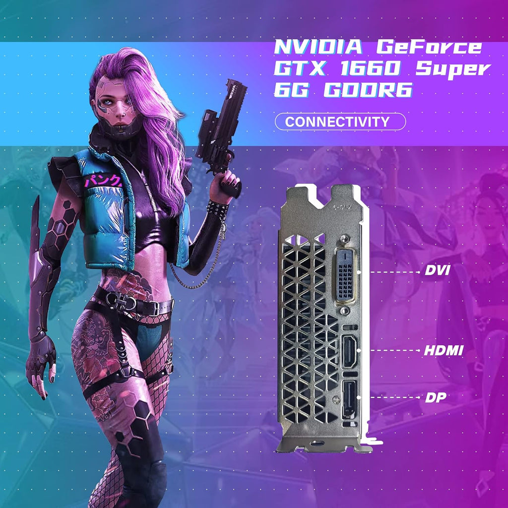 RGB Gaming PC Desktop Computer with Intel Quad I7, GeForce GTX 1660 Super 6G, 16GB Memory, 256G SSD + 3TB, WiFi & Bluetooth 5.0, Win 10 Pro S1142