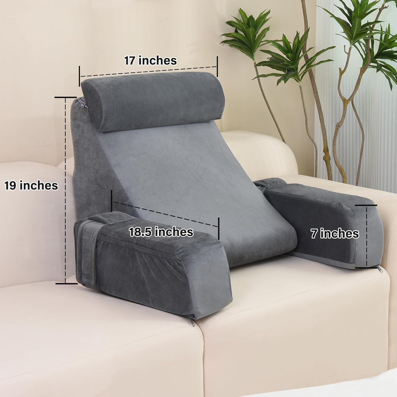 Medium Grey Reading Pillow K77742