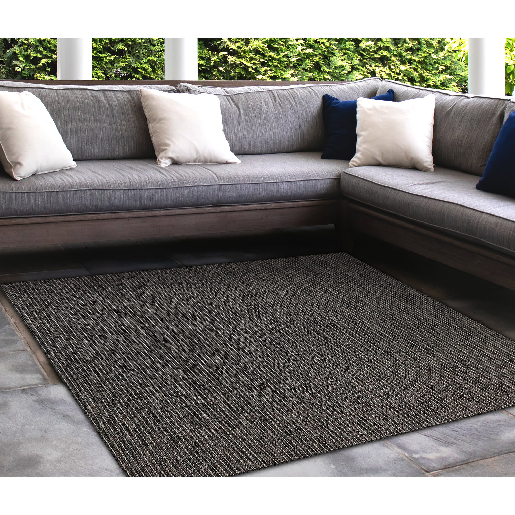 Carmel Texture Stripe Indoor Outdoor Area Rug