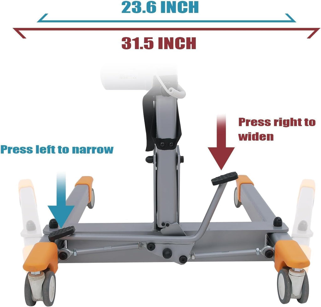 Electric Patient Lift - Aluminum Folding Electric Hoyer-Lift with 500lbs Electric Body Transfer Lifter with MOTECK Motor D402