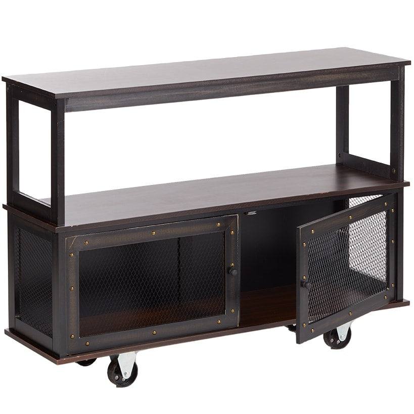 Industrial Rolling Buffet Serving Cart - Kitchen or Bar