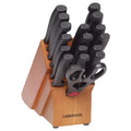 18 Piece Stainless Steel Knife Set with Block Natural Wood L658758